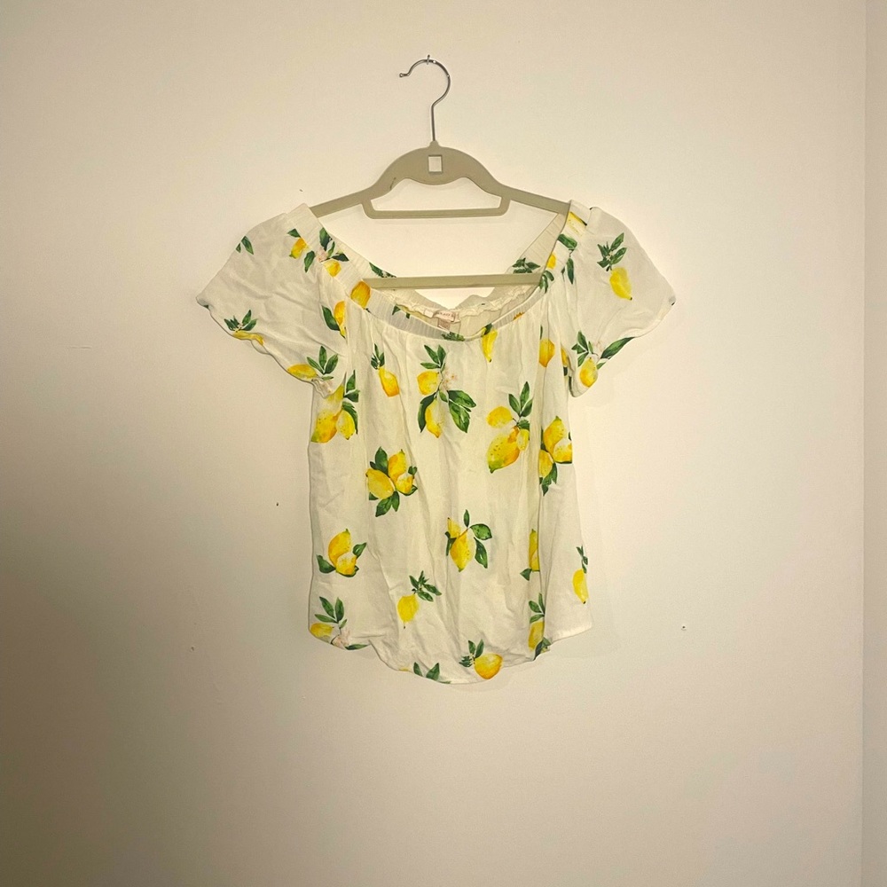 Off the shoulder lemon top